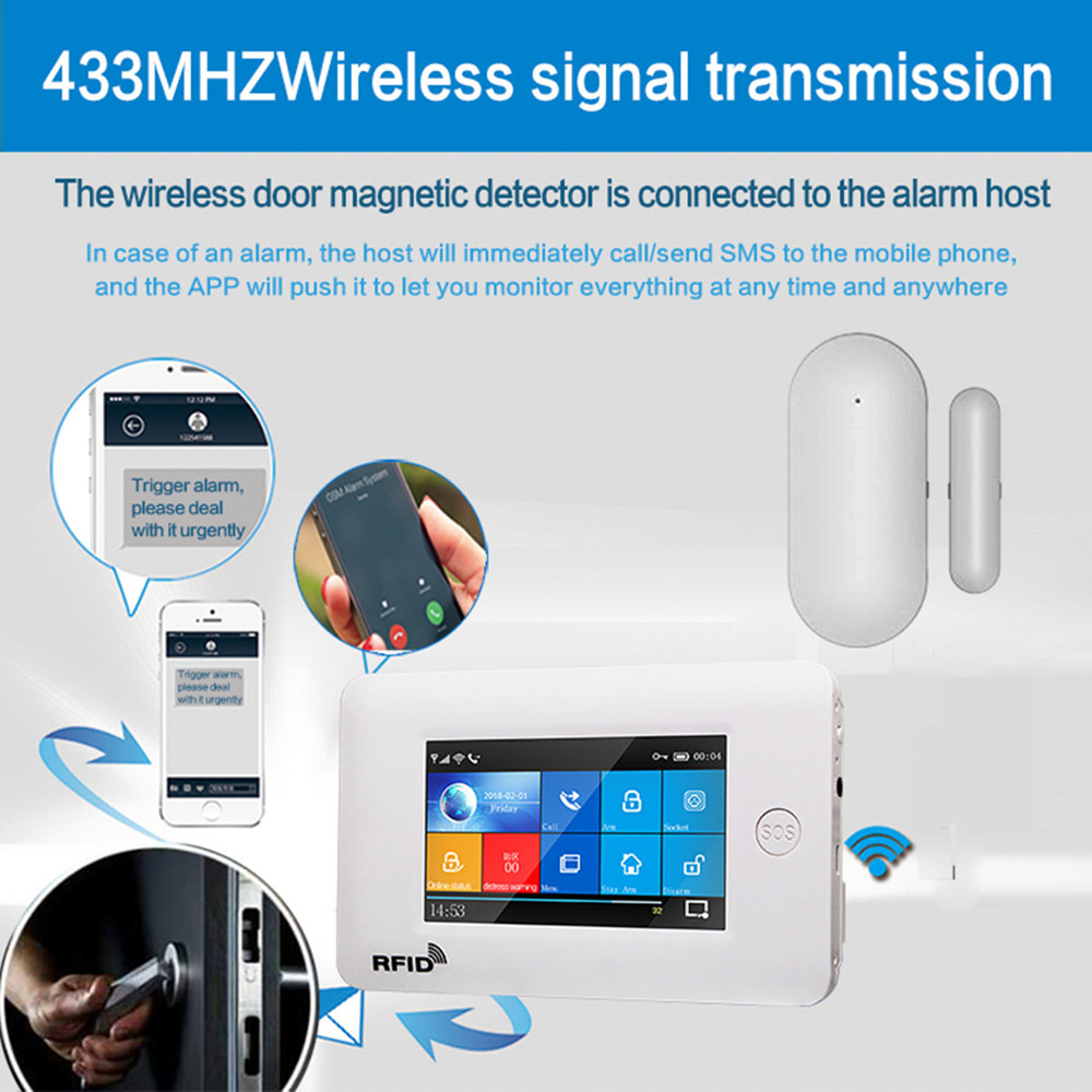 Window Door Sensor for All 433mhz Wireless Home Alarm Security Smart Gap Sensor to Detect Open Door